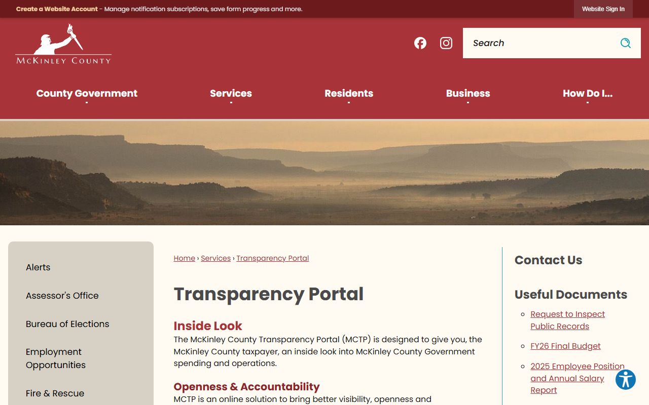 McKinley County jail mugshots public records request through Transparency IPRA portal